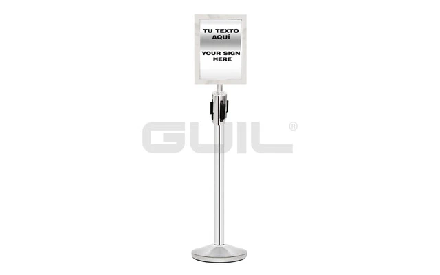 Guil PST-A4V/P Adaptador porta documento DIN A4 (Inox) para poste separador PST-10