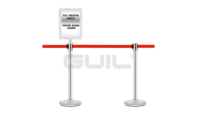 Guil PST-A4V/P Adaptador porta documento DIN A4 (Inox) para poste separador PST-10