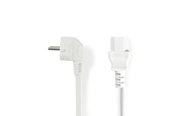 Cable de alimentación - Schuko Macho en Ángulo - IEC-320-C13 - 5,0 m - Blanco - Nedis CEGP10000W