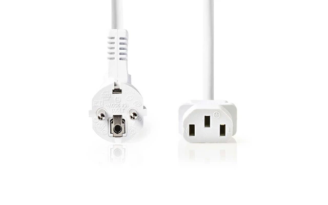 Cable de alimentación - Schuko Macho en Ángulo - IEC-320-C13 - 5,0 m - Blanco - Nedis CEGP10000W