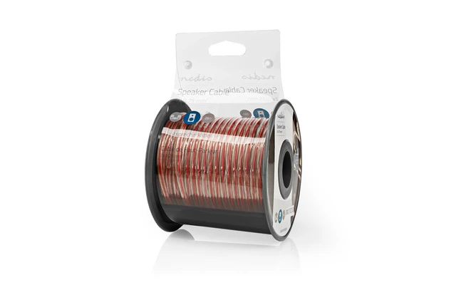 Cable de Altavoz - 2x 0,75 mm2 - 25,0 m - Carrete - Transparente