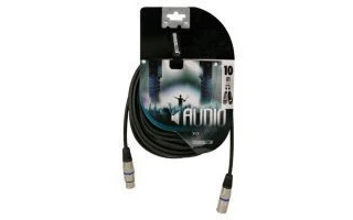 Cable XLR profesional, XLR macho a XLR hembra 10m Negro