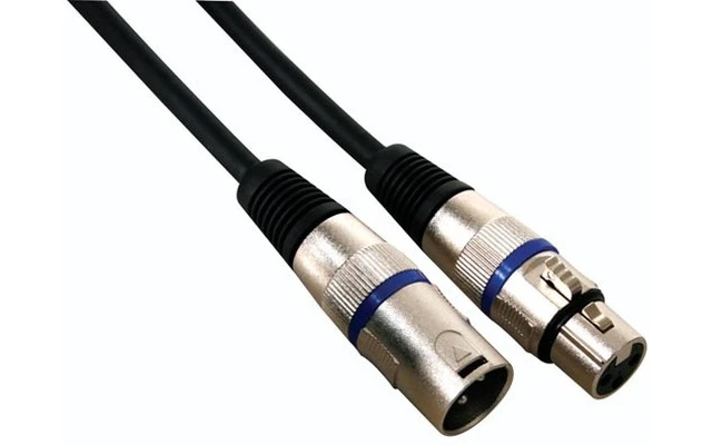Cable XLR profesional, XLR macho a XLR hembra 10m Negro