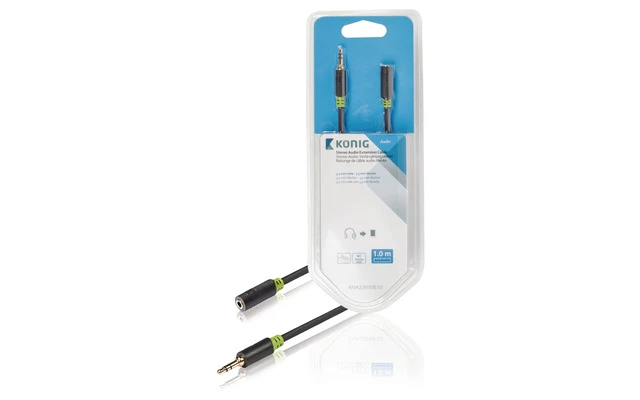 Cable alargador de audio estéreo de 3,5 mm macho a hembra de 1,00 m en gris