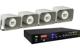 Amplificador de 3 zonas AML 240 + Bocina Monacor IT-250TW (X4)