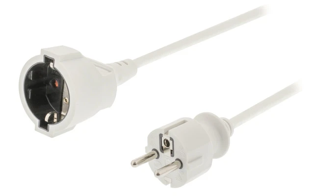 Cable de Extensión de Alimentación 3 m H05VV-F 3G1.5 IP20 Blanco