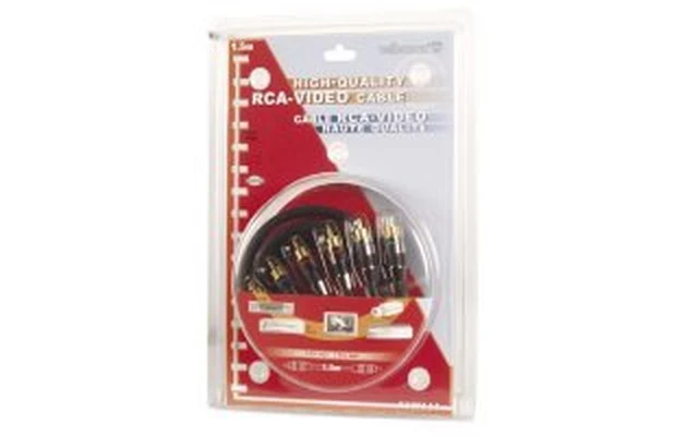 Cable vídeo RCA de alta calidad 1.5m, 2 x 3 contactos RCA dorado