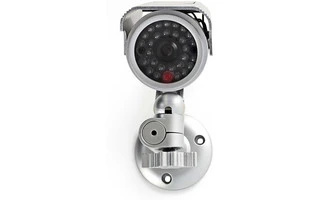 Cámara de Seguridad Simulada - Tubular - IP44 - Plata