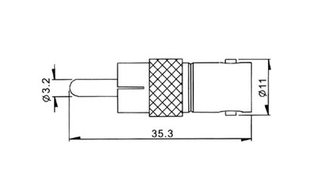 Conector BNC hembra a conector RCA macho