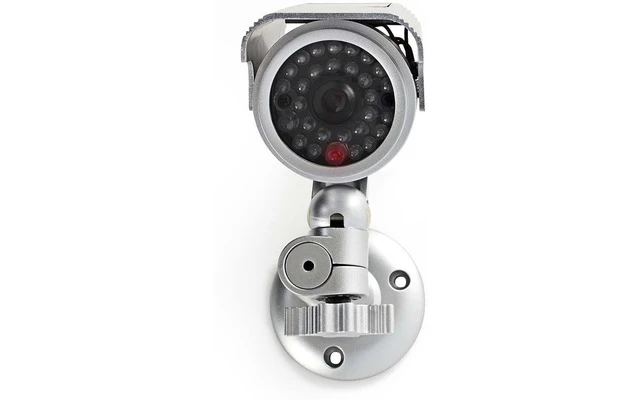 Cámara de Seguridad Simulada - Tubular - IP44 - Plata