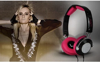 On-Ear Melle Luna Black Fushia Strass