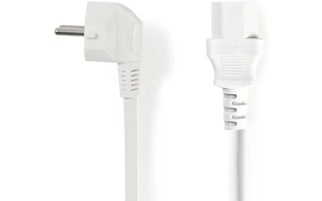 Cable de alimentación - Schuko Macho en Ángulo - IEC-320-C13 - 2,0 m - Blanco - Nedis CEGP10000W