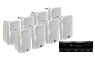 Conjunto Comercio 520W - 8x Altavoces 6.5" Blanco + Mark MA 650