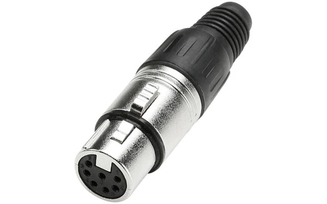 Conector aéreo XLR CANON hembra de 7 pines plateado