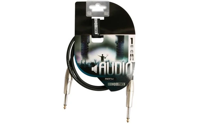 Cable patch profesional 6.35mm mono a 6.35mm mono 1 metro