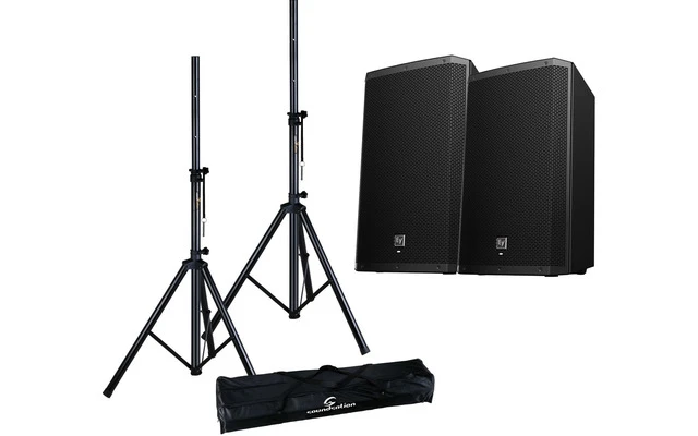 2x ElectroVoice ZLX 15BT + Pareja trípodes con bolsa