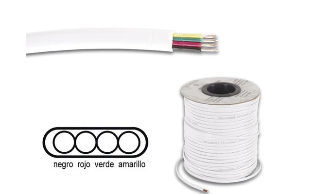 Cable telefónico 4 x 0.08mm blanco plano