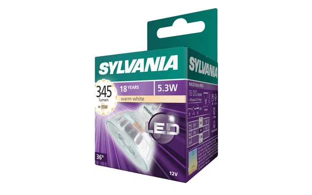 Bombilla LED GU5.3 MR16 5.3 W 345 lm 3000 K - Sylvania 0026534