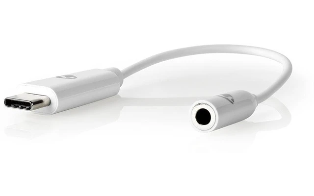 Adaptador USB-C - USB-C Macho a 3,5 mm Hembra - 0,15 m - Blanco - Nedis CCBP65950WT015