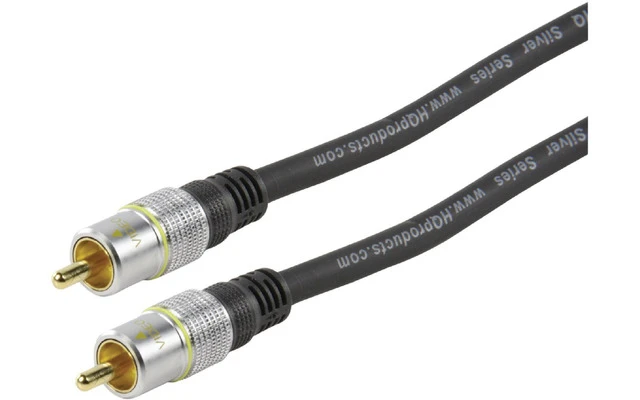 Cable de Vídeo Compuesto RCA Macho - RCA Macho Gris Oscuro , 10 metros