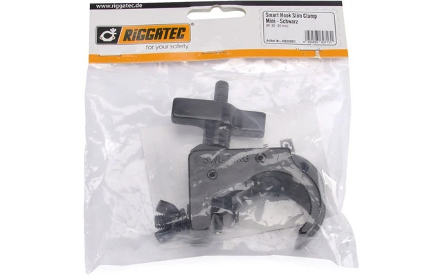 RIGGATEC 400200971 Garra fina mini de gancho inteligente, negra, hasta 75 kg (32-35 mm)