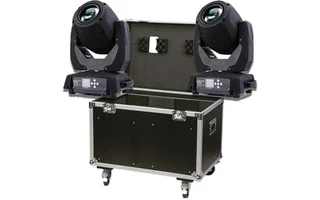 2x Cabeza Móvil Mini Beam 7R + FlightCase Doble