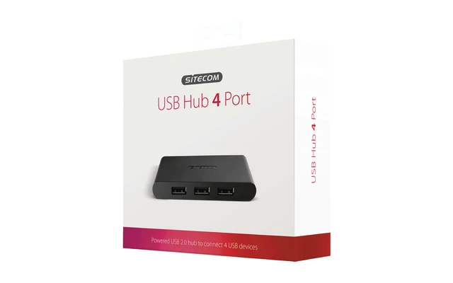 Hub 4-Port USB 2.0 Motorizado Negro - Sitecom CN-081