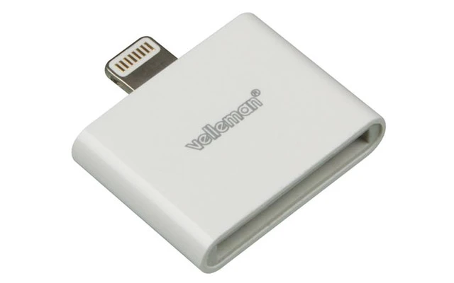 ADAPTADOR PARA iPHONE 5 - APPLE 30 CLAVIJAS (HEMBRA) A LIGHTNING, 8 CLAVIJAS (MACHO) - COLOR BLA