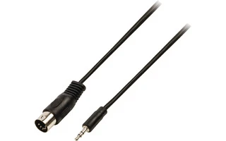 Cable adaptador de audio DIN macho de 5 pines - 3.5 mm macho de 1.00 m en color negro