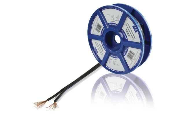 Cable para altavoz 2x 0.50 mm² 100 m color negro
