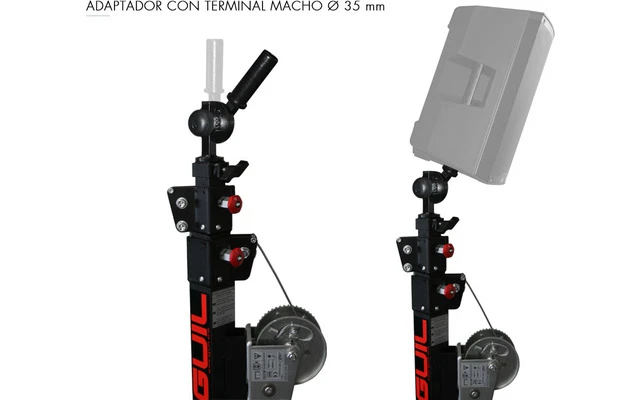 GUIL LTA-11 - Adaptador (macho) para dar inclinación al altavoz Para soportes o torres con termi