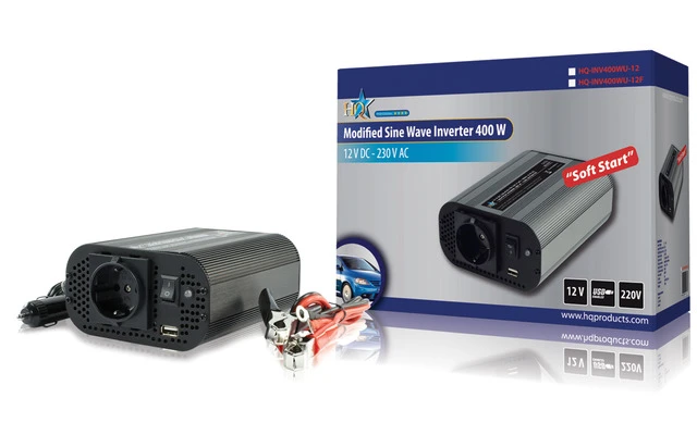 INVERSOR DE ONDA SINUSOIDAL MODIFICADA DE 400W 12V + USB HQ
