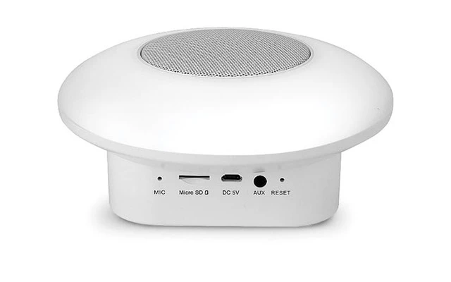 Smooz Disc - Lámpara de sobremesa recargable con altavoz Bluetooth