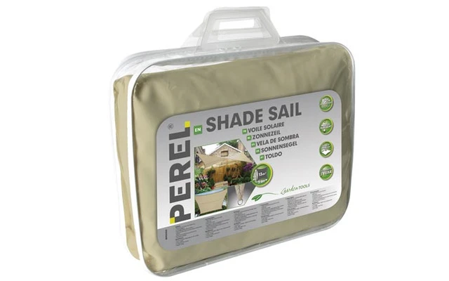 Vela de sombra permeable - cuadrada - 3.6 x 3.6m - color: Beige