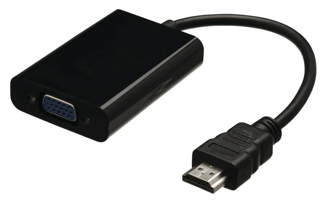 Imagenes de Cable adaptador HDMI, conector HDMI - VGA hembra + 3,5 mm, negro 0,20 m