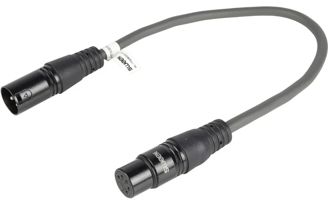 Cable XLR Digital Macho de 3 Pines - XLR Hembra de 5 Pines de 0,30 m Gris Oscuro - Sweex SWOP157