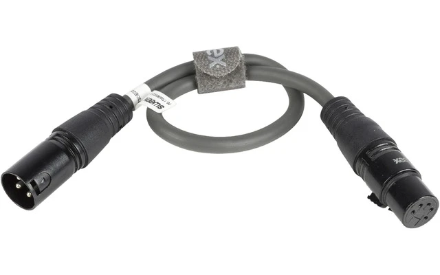 Cable XLR Digital Macho de 3 Pines - XLR Hembra de 5 Pines de 0,30 m Gris Oscuro - Sweex SWOP157