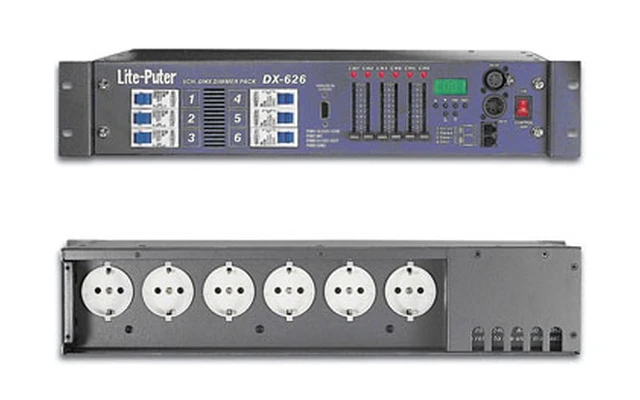 Lite Puter LTPDX626 dimmer pack de 6 canales, 20A/Canal