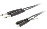 2x Cable de Audio Estéreo Macho de 6,35 mm - 2x RCA Macho de 5,0 m Gris Oscuro