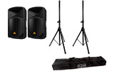 2x Behringer B115D + Pareja de trípodes con funda