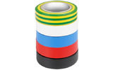 5 Cinta aislante 0,13 x 15 mm x 10 m set de 5 colores