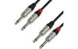 Adam Hall Cables K4 TPP 0300 - Cable de Audio REAN de 2 Jacks 6,3 mm mono a 2 Jacks 6,3 mm mono 