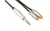 Cable audio profesional, 2 x RCA macho a Jack stereo 6.35mm (6m)