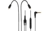 Cable liso para auriculares Conector MMCX con control de volumen , Mini Jack acodado