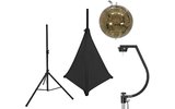 EUROLITE Set Mirror ball 30cm gold with stand and tripod cover black