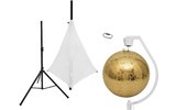 EUROLITE Set Mirror ball 50cm gold with stand and tripod cover white