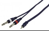 Instrument cable stereo mini jack > 2x mono jack 1.50 m