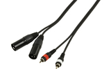 Cable para instrumentos HQ 2 RCA Macho L/R > 2 XLR/M 3P. 1.50 M