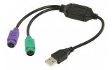 Cable USB 2.0 A macho - 2x PS/2 hembra de 0.30 m