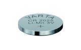 VARTA 2025 - Batería 3 V tipo CR 2025